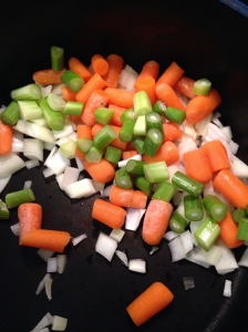 Carrots, Fennel and Onion in pan